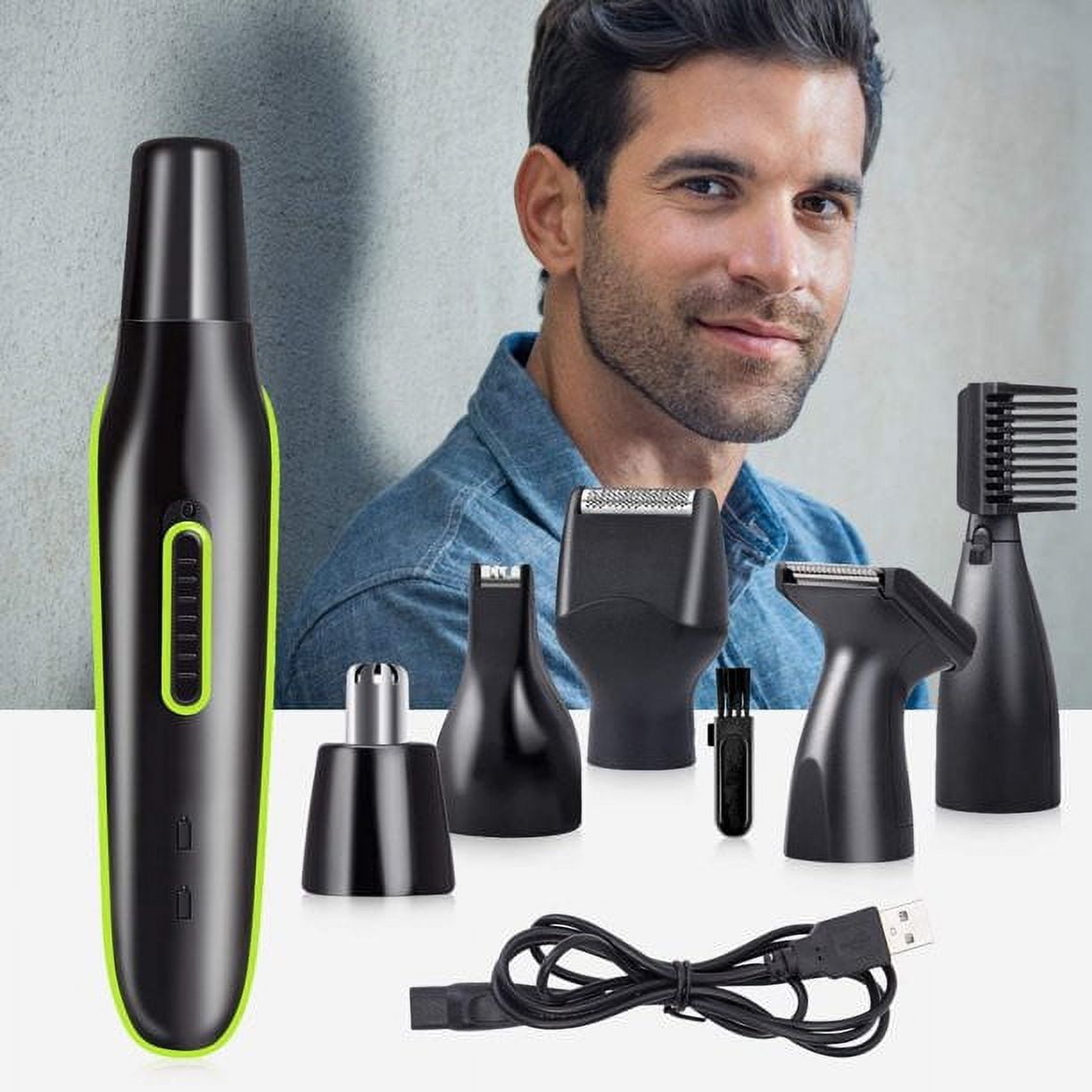 Artrylin New 5 in 1 Multi-functional Beard Trimmer Men's Grooming Kit Dual Shaver Body Trimmer Precision Nose & Ear Trimmer Waterproof Recharqeable Cordless