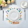 thumbnail image 3 of GZHJMY Mardi Gras Round Placemasts Set of 4, Non-Slip Heat Resistant Place Mats Washable Kitchen Dining Table Mats, 15.4", 3 of 5
