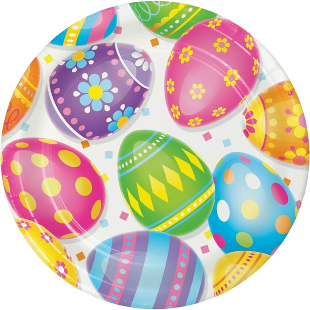 Colorful Easter Eggs Dessert Plates 24 Count For 24 Guests Walmart Com Walmart Com
