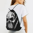 thumbnail image 4 of XMXT Unisex Drawstring Backpack for Women Men, Mysterious Skull Illustration Waterproof Gym Bag String Bags for Shopping Sport Travel, s, 4 of 8