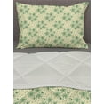 thumbnail image 3 of Leaves Comforter & Sham Bedding Set, Foliage and Flower Arrangement on a Hand Drawn Dotted Pale Background, 3 pcs Duvet Set Microfiber Filling Quilt, 5 Sizes, Fern Green and Beige, by Ambesonne, 3 of 4