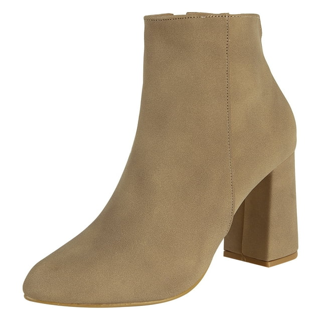 Botín De Gamuza Para Mujer Castalia 246-93 Beige