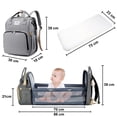thumbnail image 2 of Mochila cambiador para bebé, mochila para pañales, mochila de viaje para bolso de bebé con cambiador, mochila cambiador multifuncional repelente al agua de gran capacidad, 2 of 6