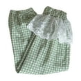 thumbnail image 2 of NAISIBABY Kids Girls Pants, Cute Lace Plaid Graphic Lightweight Summer Comfy Cotton Casual Pants Green 8T, 2 of 3