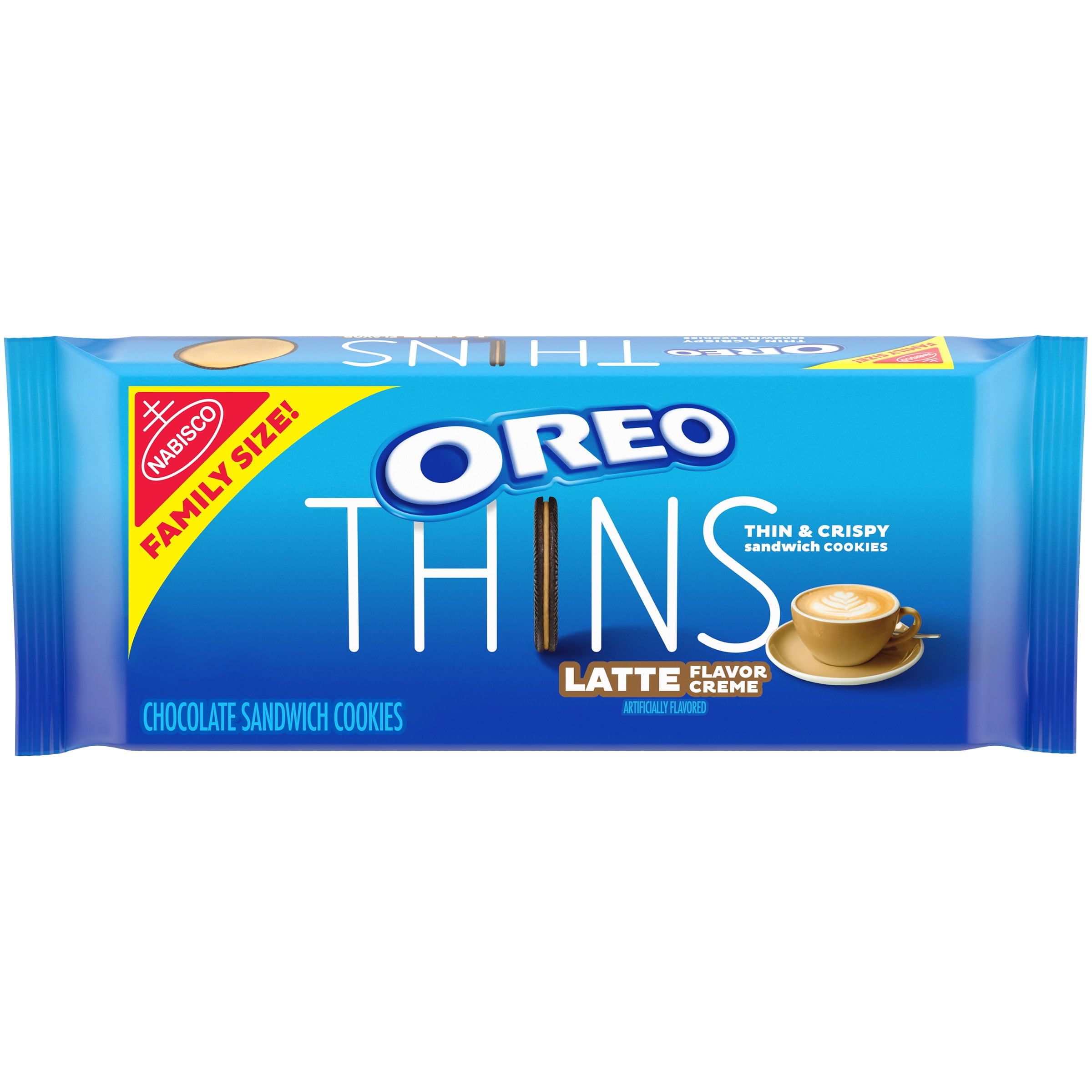 OREO Thins Chocolate Sandwich Cookies, Latte Flavored Creme, 1 Family