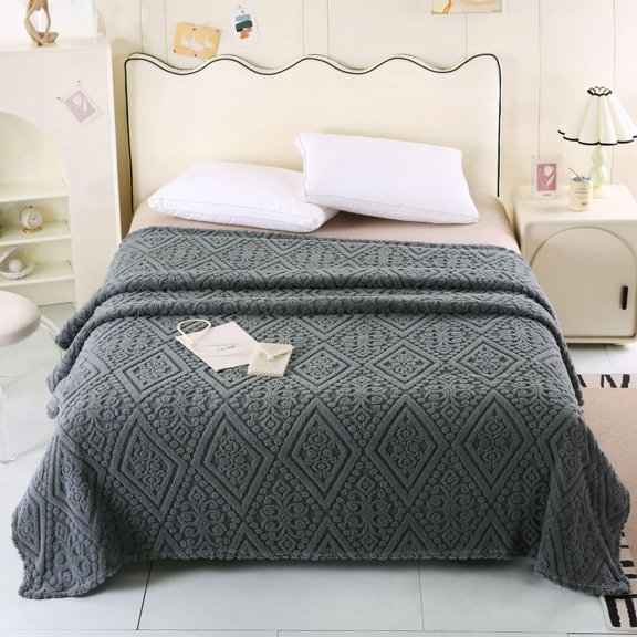 Skegnu Taffeta Blanket Reversible Thickened Blanket Office Napping Blanket Solid Color Gift Blanket Summer Bed Covering Blanket Twin Size Lightweight Fleece Blanket 150x200cm