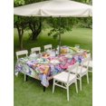 thumbnail image 4 of Outdoor Tablecloths with Umbrella Hole & Zipper, Blue Purple Gnomes Tablecloth Rectangle 60x84 Inch, Spring Hydrangea Flower Leaf Green Plaid Waterproof Table Cloth, Patio/Pool/Picnic Table Covers, 4 of 8