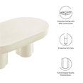thumbnail image 5 of Pemberly Row Contemporary Oval Concrete Coffee Table in White, 5 of 10