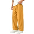 thumbnail image 6 of LJEFF Kids Elastic Waist Wide Leg Pants, Casual Soft Loose Solid Color Boys and Girls Trousers Yellow Size 6 Years, 6 of 7