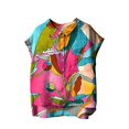 thumbnail image 2 of Pink Womens Blouses Cute Tops for Women Collar Non Sleeve Linen Shirts Plus Size Floral Blouses Casual Summer Clothes Summer Tops for Women, 2 of 4