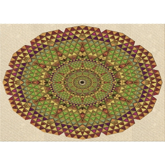 Ahgly Company Indoor Rectangle Patterned Saddle Brown Area Rugs, 2' x 4'