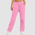 thumbnail image 2 of NOLDARES Womens Sweatpants 2024 Baggy Wide Fleece Lined Straight Leg Pants(Pink,L), 2 of 7