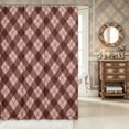 thumbnail image 2 of Erosebridal Geometric Plaid Shower Curtain 72Wx78L,Minimalist Checkered Bath Curtain,Dusty Rose, 2 of 6