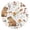 Gold, variant on Lovely Capybara with Beautiful Florals Round Wall Clock Silent Analog Battery Operated Black Pointer Home Decor 9.84" Diameter