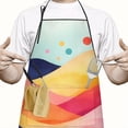 thumbnail image 2 of Colorful Tie Dye Mountain Pattern Apron-Garden Aprons for Women with Pockets-Cotton Linen Waterproof Kitchen Cooking Gardening Aprons Adjustable for Kitchen,Cooking,BBQ and Salon 33x27 Inch, 2 of 4
