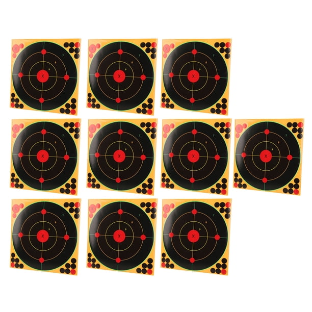 Objetivos de papel autoadhesivos, 10 piezas de objetivos de papel salpicados, pegatinas de objetivos, objetivos de papel fluorescente, confiables y duraderos