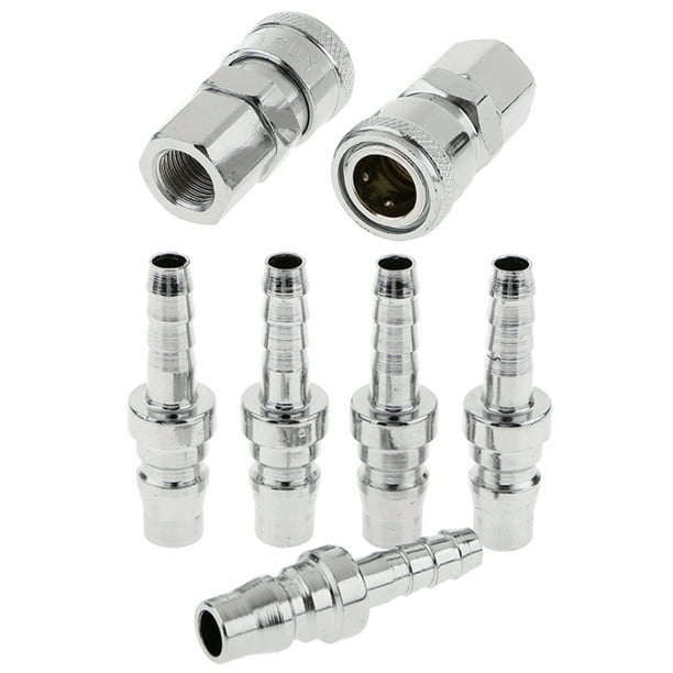7 Pieces Air Coupler and Plug Kit, Industrial Type, Air Quick Connect, Air  Hose Fittings, Air Compressor Accessories 