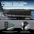 thumbnail image 5 of Trailerable Pontoon Boat Cover, Multi-Year Use w/ Marine Grade 600 Denier Fabric, Pontoon Storage Covers - Includes Storage Bag, Adjustable Side Straps - Fits 20' 21' 22' 23' 24' - Beam Width 102", 5 of 5