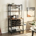 thumbnail image 2 of Costway Wine Bar Cabinet with 4 Tier Storage Shelves Glass Holders Bottle Racks Industrial, 2 of 9