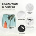 thumbnail image 4 of Rateoe Vintage Surf Van Beach Printed 2 in 1 Women's Workout Shorts for Athletic Gym Running Shorts with Phone Pockets-XX-Large, 4 of 7