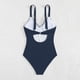 thumbnail image 3 of Trajes de Baño de Corte Alto para las Mujeres de Verano Color Sólido Traje de Baño de Correa sin Espalda, Nylon Spandex con Cojín de Pecho sin Cables, 3 of 6