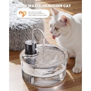 FURCLAN Cat Water Fountain, Glass, 108oz/3.2L, Cordless Battery Operated, Motion Sensor, for Cats and Dogs