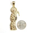 thumbnail image 2 of 10k yellow gold Santa Muerte holy death Pendant fine gift jewelry unisex 8.8g, 2 of 12