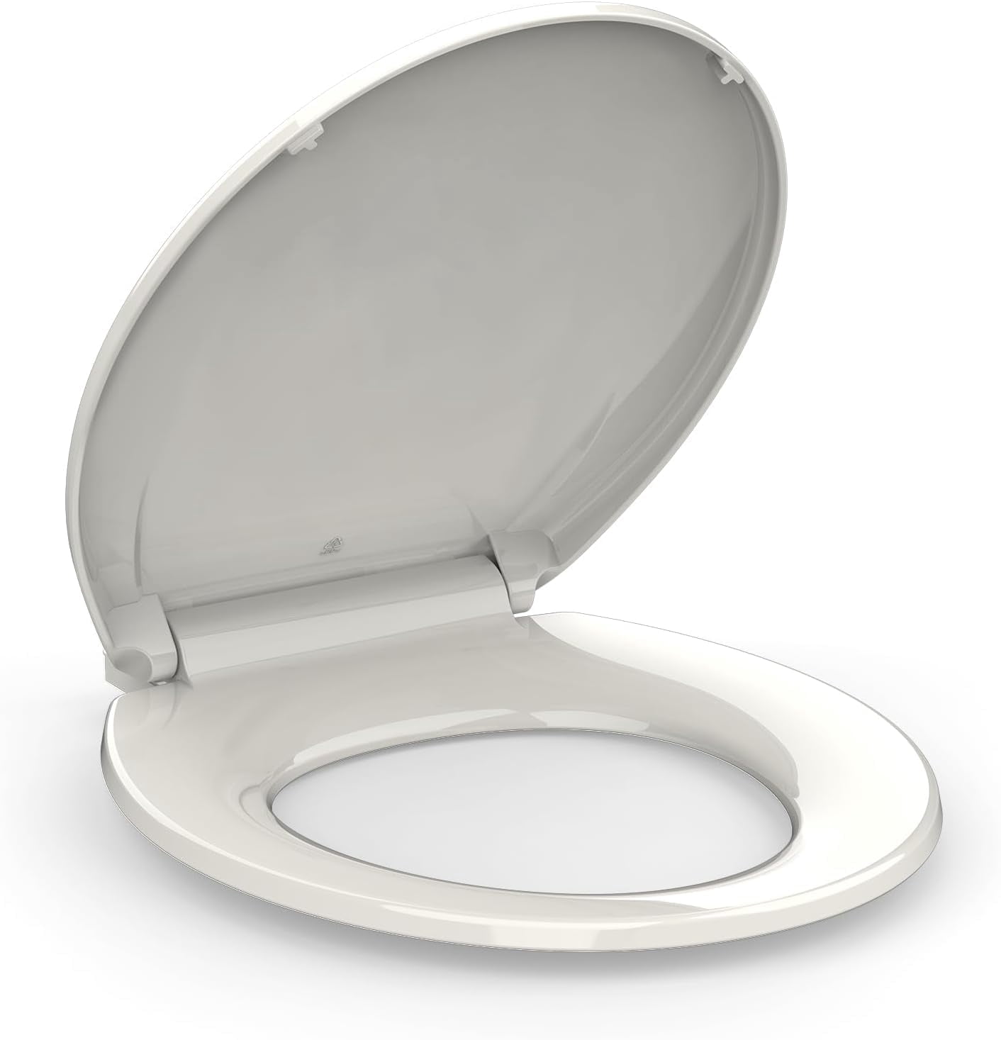 Soft Close Commercial Toilet Seat - Quiet Slow-Close Lid, Quick-Release Hinges, Mark-Resistant Polypropylene, Fits 17" Round Toilets, Grip-Tight Bumpers, Biscuit Color