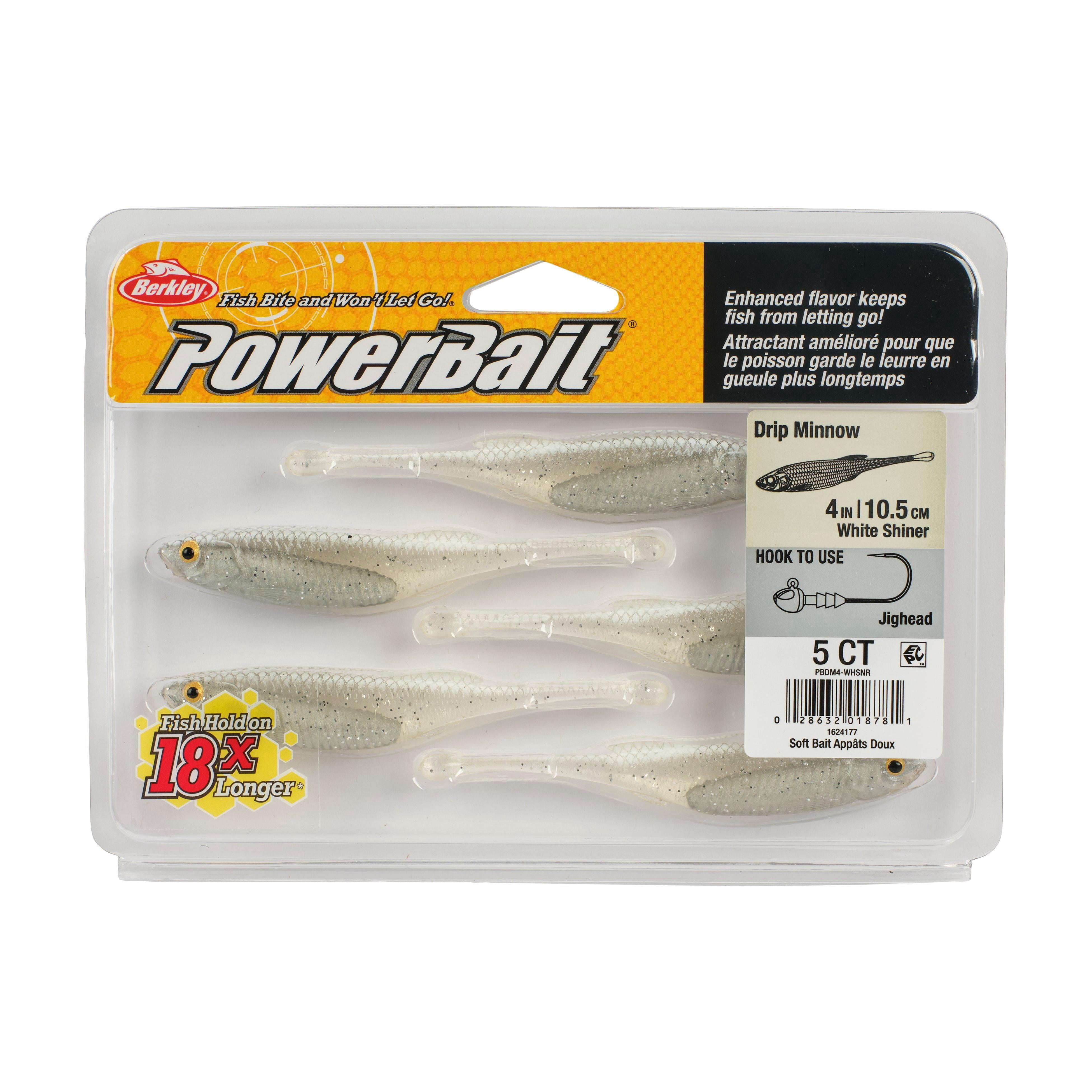 Berkley PowerBait® Drip Minnow, 4 in, White Shiner (5-Count)