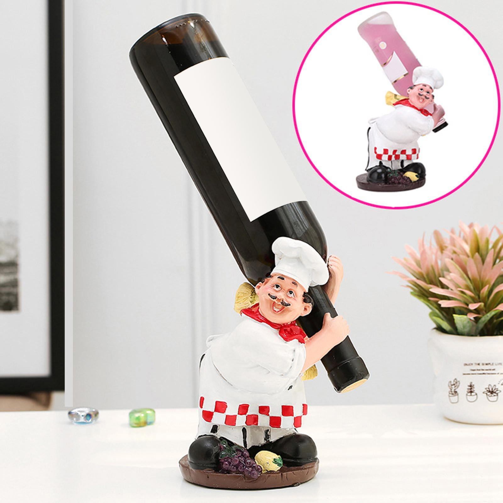 Resin Chef Bottle Holder Figurine Display Stand Decorative Centerpiece