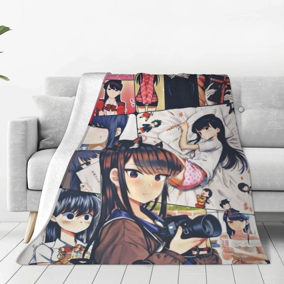 Anime Komi Can'T Communicate Komi Shouko Throw Blanket Couch Bed Sofa Soft Lightweight Warm Cozy Flannel Fleece Bed Blanket 50"X40"