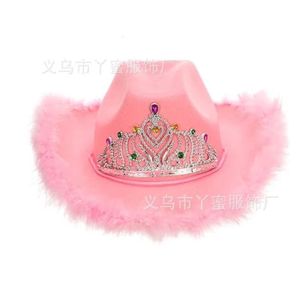 Txlixc Sombrero de vaquero femenino con decoración brillante Txlixc moda