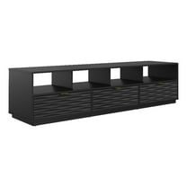 Bowery Hill Modern Engineered Wood 80" Credenza in Black Finish