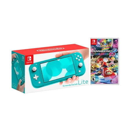 Nintendo Switch Lite Turquoise Bundle with Mario Kart 8 Deluxe NS Game Disc - 2019 Best (Best Selling Game Console 2019)