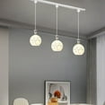 thumbnail image 2 of Kiven H-Type Track Lighting, 3-Light Modern Halo Track Pendant Light with Glass Shade, Track Light Pedant with 39.4" Cord for Bedroom Kitchen Island Home Lighting, 2 of 7