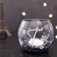 thumbnail image 2 of "T" Glass Candle Holder with Tealight - 3.5" Crackled Glass, 2 of 11