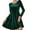 Green, variant on Women Velvet Long Sleeve A Line Dress Soft Fabric Crew Neck Fit and Flare Mini Skater Dress for Daily Wear Party Green S