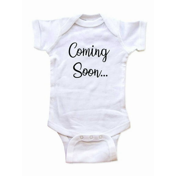 Coming Soon - Surprise baby birth pregnancy announcement - wallsparks cute & funny Brand - White Newborn Size (0-3 Mos) Unisex