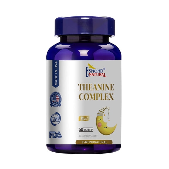 Theanine Complex (L-Theanine 200mg with GABA, Magnesium Herbal Blend – Supports Relaxation, Calm Mood Daily Wellness), USA, FDA, GMP, NPAC-60 Tablets