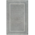 thumbnail image 2 of SAFAVIEH Bella Danita Plain Dotted Bordered Wool Area Rug, Silver/Ivory, 5' x 8', 2 of 9