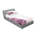 thumbnail image 2 of Ambesonne Floral Fitted Sheet & Pillow Sham Set, Swirled Petals Motif, Twinxl, Pale Pink Fuchsia Plum, 2 of 2