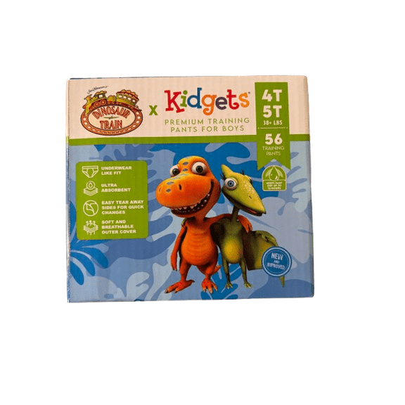 Dinosaur Train Kidgets  Premium Training Pants For Boys 4T-5T (38  lbs) 56 Count