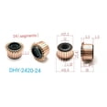 thumbnail image 2 of Beisidaer 1PCS 27.2 x12 x17.4（20）mm 24P Teeth Copper Hook Type Electrical Motor Commutator, 2 of 7