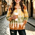 thumbnail image 5 of Spazoro Girls Full Zip Hoodie with Pockets, Hooded Tie Dye Long Sleeve Stretchy Lightweight Casual Sweatshirt Jacket Green Size 5-6, 5 of 6