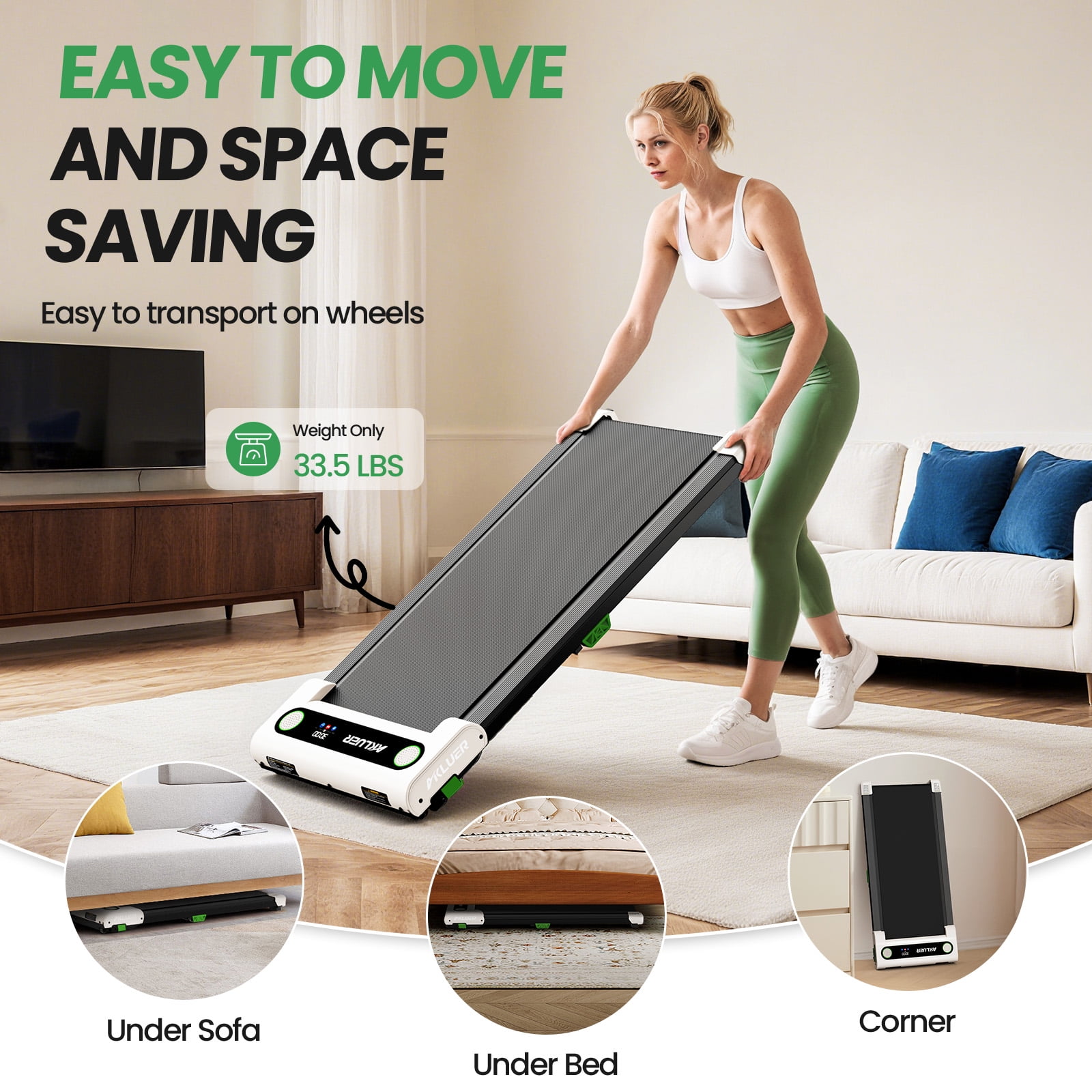 Incline Treadmills for Home, 2.5 HP Walking Pad Under Desk Treadmill with Remote Control