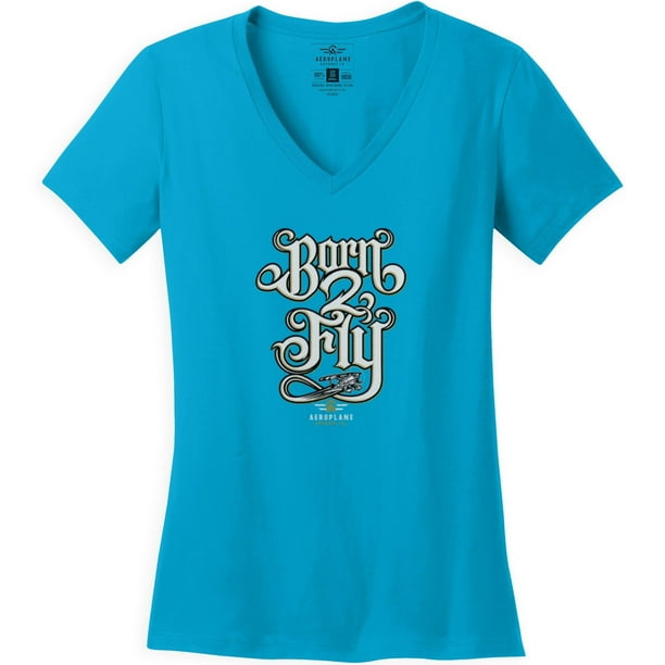 Aeroplane Apparel Company Born 2 Fly Aeroplane Apparel Co Ladie S T Shirt Walmart Com Walmart Com