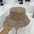 thumbnail image 1 of Black Sombrero de pescador plegable para mujer, sombreros de pescador de algodón de alta calidad, Color sólido, protector solar, viaje informal, 1 of 1