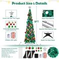 thumbnail image 2 of Fall Tree Home Decor Pop Up Tree with Lights & Timer & Modes Collapsible Tinsel Pencil Tree for Autumn Harvest Porch Thanksgiving Party Decorations Maple Leaves, 2 of 6