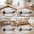 thumbnail image 4 of Round Rugs 6Ft, Black Beige Oil Painting Round Area Rug Washable Indoor Throw Carpet, Minimalist Abstract Industrial Soft Non Slip Circle Rug for Office Cabinet Home Decor Aesthetic, 4 of 8