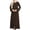Dark Brown, variant on Women's Abaya Long Sleeve Open Quarry Floor Length Zipper Floor Length Turkish Islamic Fashion
